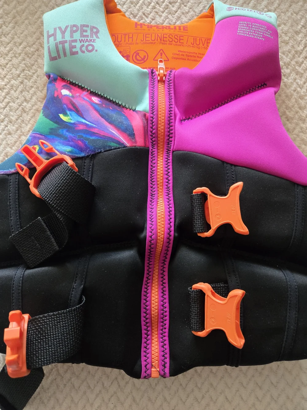 Hyperlite Youth Girls USCG Approved Life Vest Jacket (55-88) Lbs
